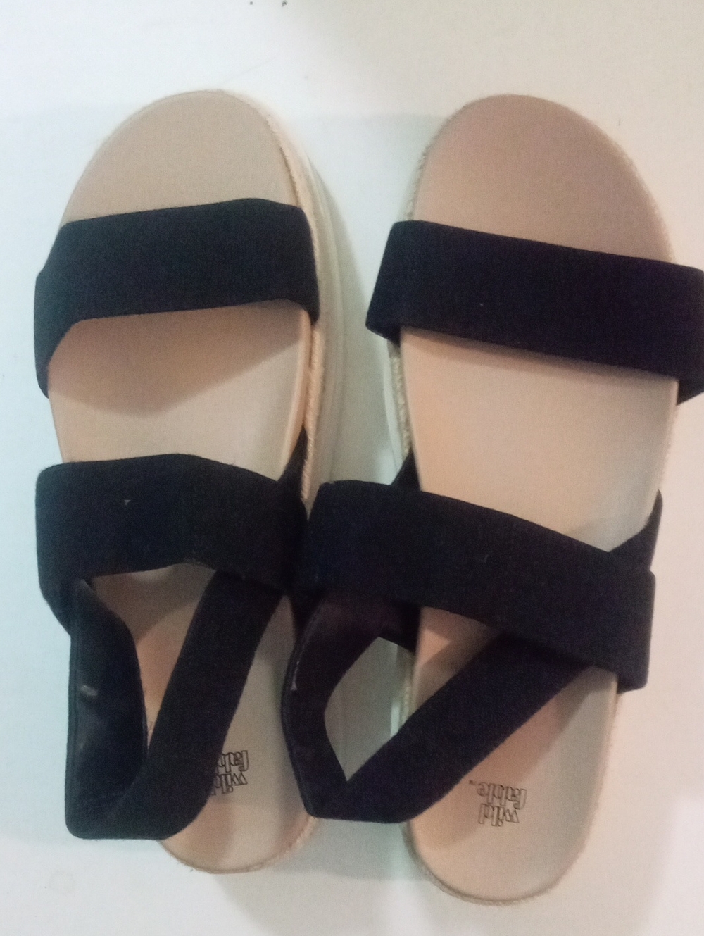 Wild Fable Eliot Black Strappy Slide Sandals NWT $35 Platform